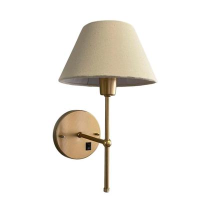 Imagem de Arandela De Parede Clássica Chumbo Com Interruptor e Cúpula branca e lâmpada branco frio Sala Quarto Dormitório, Banheiro, Escritório