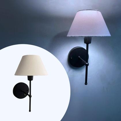 Imagem de Arandela De Parede Clássica Chumbo Com Interruptor e Cúpula branca e lâmpada branco frio Sala Quarto Dormitório, Banheiro, Escritório