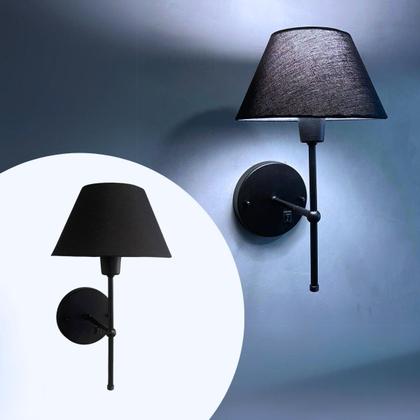 Imagem de Arandela De Parede Clássica Chumbo Com Interruptor e Cúpula branca e lâmpada branco frio Sala Quarto Dormitório, Banheiro, Escritório