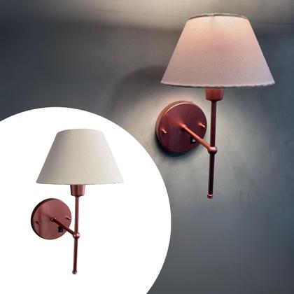 Imagem de Arandela De Parede Clássica Chumbo Com Interruptor e Cúpula branca e lâmpada branco frio Sala Quarto Dormitório, Banheiro, Escritório