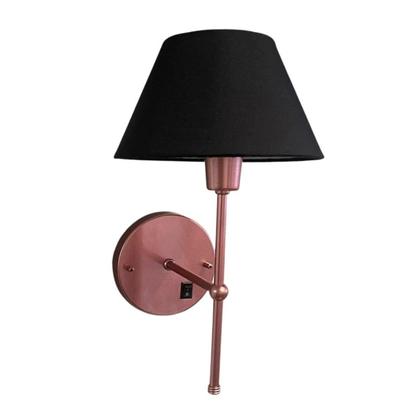 Imagem de Arandela De Parede Clássica Chumbo Com Interruptor e Cúpula branca e lâmpada branco frio Sala Quarto Dormitório, Banheiro, Escritório