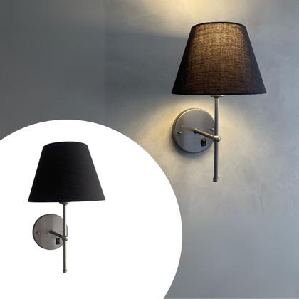 Imagem de Arandela de Parede Clássica Interna Com Interruptor Com Cúpula Ref 19 Com Lâmpada Branco Quente Para Sala, Quarto, Cabeceira e Cama