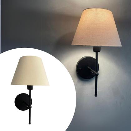 Imagem de Arandela de Parede Clássica Interna Com Interruptor Com Cúpula Ref 19 Com Lâmpada Branco Quente Para Sala, Quarto, Cabeceira e Cama