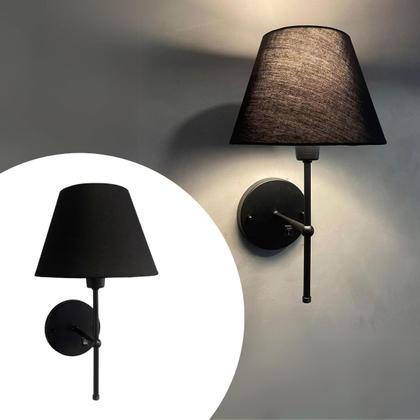 Imagem de Arandela de Parede Clássica Interna Com Interruptor Com Cúpula Ref 19 Com Lâmpada Branco Quente Para Sala, Quarto, Cabeceira e Cama