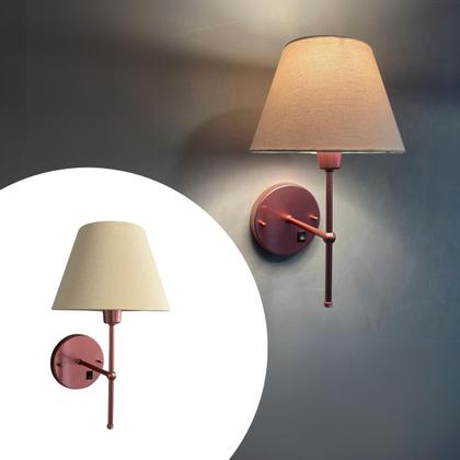 Imagem de Arandela de Parede Clássica Interna Com Interruptor Com Cúpula Ref 19 Com Lâmpada Branco Quente Para Sala, Quarto, Cabeceira e Cama