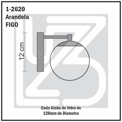 Imagem de Arandela Figo BRONZE com Globo de Vidro Âmbar