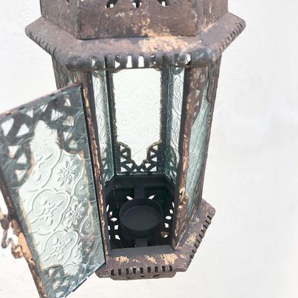 Imagem de Arandela Hexagonal Decorativa Com Alça P/Suspender C/ Vela