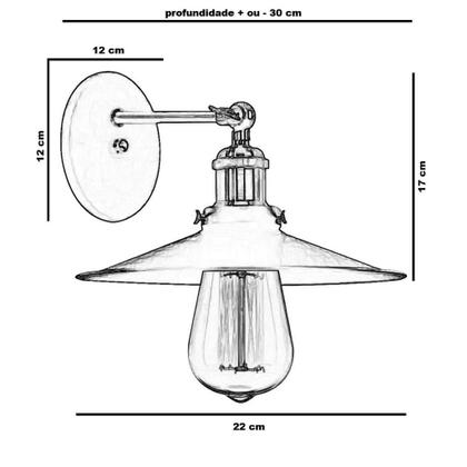 Imagem de Arandela Industrial Vintage Retro Nordic New Cobre