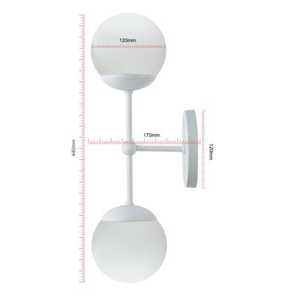 Imagem de Arandela Jabuticaba Monza Com 2 Esferas/bola/globo Vidro