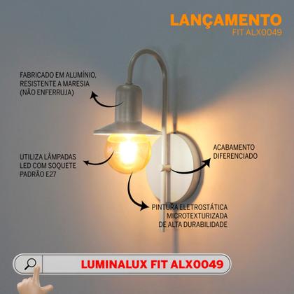 Imagem de Arandela LuminaLux ALX0049 Lustre Retro Branco Colonial