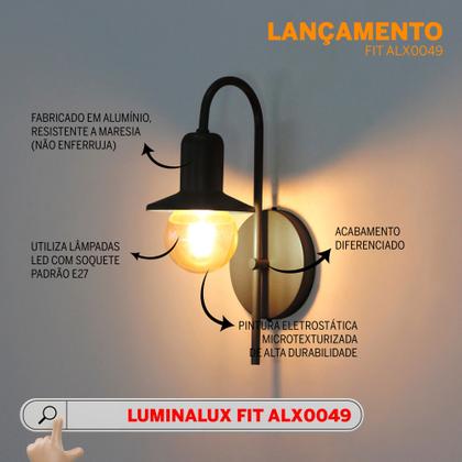 Imagem de Arandela LuminaLux ALX0049 Lustre Retro Preto Colonial