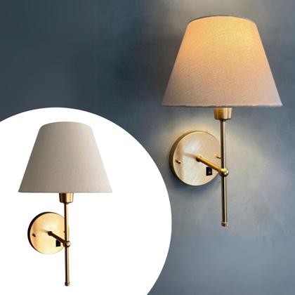 Imagem de Arandela Luminária De Parede Clássica Com Interruptor Cúpula Cone Ref 19 Para Decoração Casa e Sala, Quarto Cama e Cabeceira, Corredor, lavabo