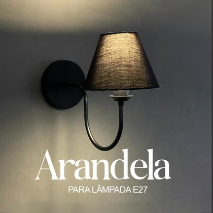 Imagem de Arandela luminária de Parede Clássica Curvada Alumínio Com Cúpula algodão Decoração Iluminação Casa