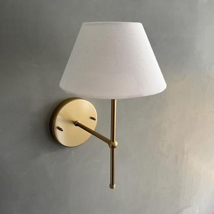 Imagem de Arandela Luminaria de Parede Classica de Sala ou Quarto Com Cupula Tecido Algodao Bivolt