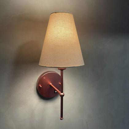 Imagem de Arandela Luminária De Parede Com Interruptor Rose Gold Com Cúpula Bege