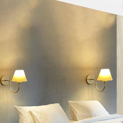 Imagem de Arandela luminária de Parede Curvada Clássica de Alumínio Com Cúpula Para Sala, quarto, Cama e Cabeceira, lavabo