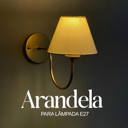 Imagem de Arandela luminária de Parede Curvada Clássica de Alumínio Com Cúpula Para Sala, quarto, Cama e Cabeceira, lavabo