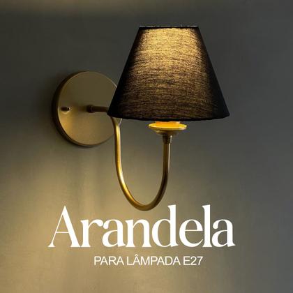 Imagem de Arandela luminária de Parede Curvada Clássica de Alumínio Com Cúpula Para Sala, quarto, Cama e Cabeceira, lavabo