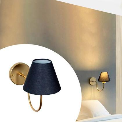 Imagem de Arandela luminária de Parede Curvada Clássica de Alumínio Com Cúpula Para Sala, quarto, Cama e Cabeceira, lavabo