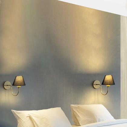 Imagem de Arandela luminária de Parede Curvada Clássica de Alumínio Com Cúpula Para Sala, quarto, Cama e Cabeceira, lavabo