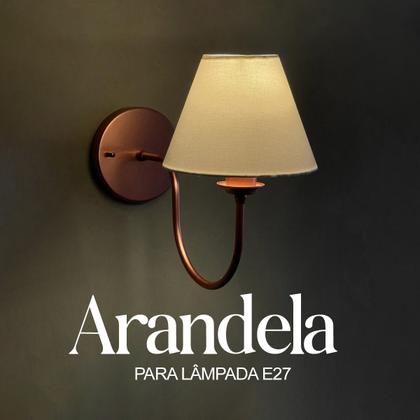 Imagem de Arandela luminária de Parede Curvada Clássica de Alumínio Com Cúpula Para Sala, quarto, Cama e Cabeceira, lavabo