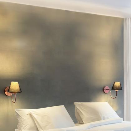 Imagem de Arandela luminária de Parede Curvada Clássica de Alumínio Com Cúpula Para Sala, quarto, Cama e Cabeceira, lavabo