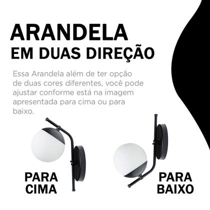 Imagem de Arandela luminaria de Parede Moderna Inclinada Com Interruptor ou Sem Interruptor Com Globo Vidro 10cm Decoração Iluminação