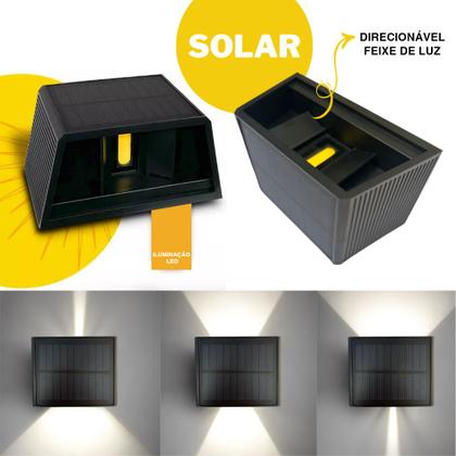 Imagem de Arandela Luminária Luz Led Solar Sensor Direcionável 2 Focos