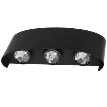 Imagem de Arandela Luminaria Meia Lua Parede Luz Led 6w 6 Fachos Iluminaçao Decoraçao Garagem Varanda Quintal Jardim Predio Casa Comercio Loja