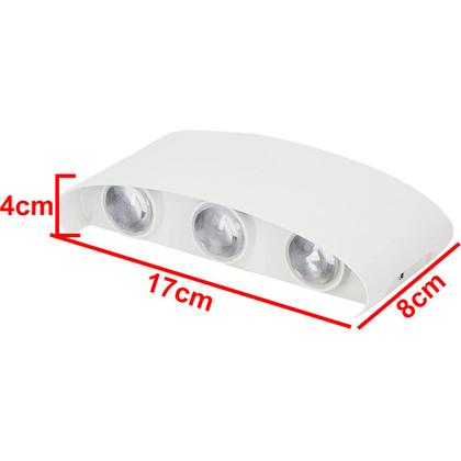 Imagem de Arandela Luminaria Parede Meia Lua 6w 6 Fachos Decoraçao Iluminaçao Casa Predio Rua Garagem Comercio Varanda Quintal Jardim Muro