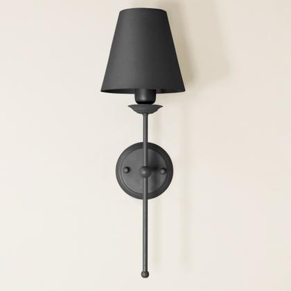 Imagem de Arandela Luminária Parede Tocheiro Cúpula Metal Cama Preto