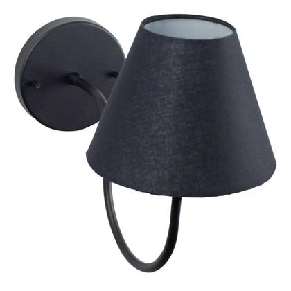 Imagem de Arandela Parede Curvada Clássica Preto Com Cúpula Preto Para Decoração Sala, Corredor, Escritório, Quarto e cabeceira de cama