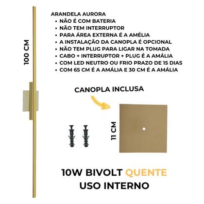 Imagem de Arandela Parede Linear Moderna Branca 1m 10W 3.000K BIV