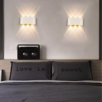 Imagem de Arandela Parede Meia Lua Luminaria 6w 6 Fachos Iluminaçao Casa Muro Predio Garagem Varanda Quintal Jardim Segurança
