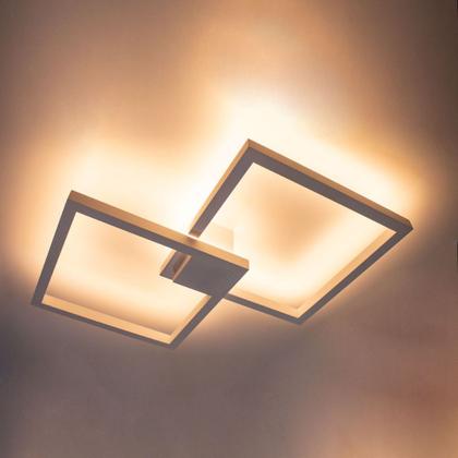 Imagem de Arandela Plafon Led 67w 66x66cm Luz Direta / Indireta Branca St1254