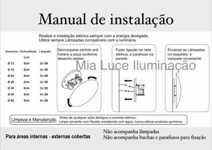 Imagem de Arandela redonda efeito moon lua eclipse 15cm para 2 lâmpadas LED Halopin G9