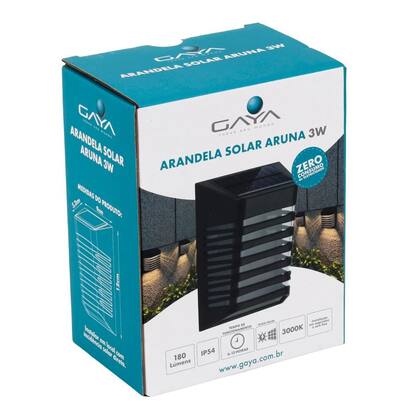 Imagem de Arandela Solar Aruana 3W 20 Lúmens Ip54 Gaya