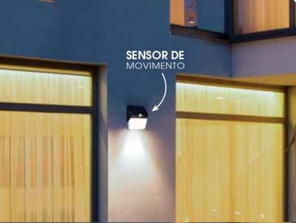 Arandela solar com sensor de movimento presença 400lm 3000k - Ecoforce Imagem de Arandela solar com sensor de movimento presença 400lm 3000k