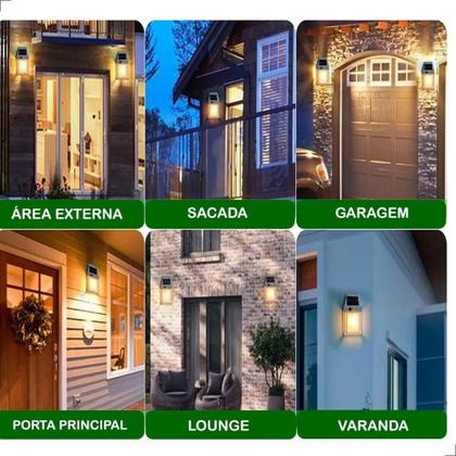 Imagem de Arandela Solar De Parede LED Vintage Sensor Movimento IP65