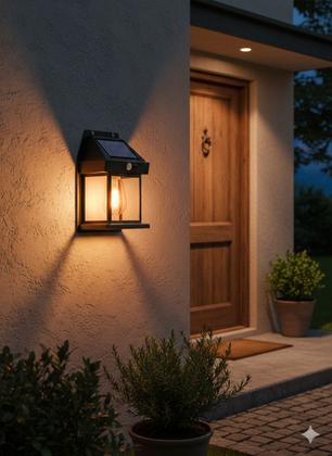 Imagem de Arandela Solar De Parede LED Vintage Sensor Movimento IP65