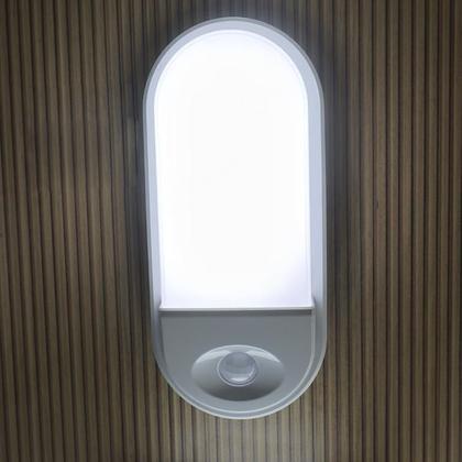 Imagem de Arandela Tartaruga LED 15W Luminária de Parede Externa c/Sensor de Presença Branco Frio 6000K IP65 - Branca