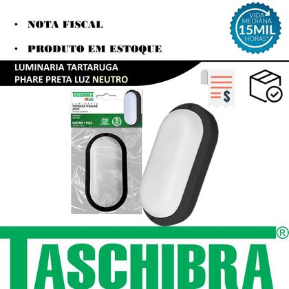 Imagem de Arandela Tartaruga Led Preta Ip65 32w Branco Neutro 4000K