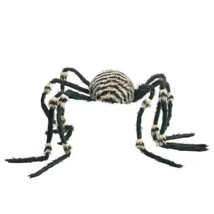 Imagem de Aranha decorativa preta e dourada peluda