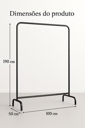Imagem de Arara Alta para Roupas Vestidos Longos 1,90mt de Altura por 1,00mt de Comprimento - 100% Aço