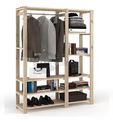 Imagem de Arara C/ Nicho + Arara c/ Prateleira  Para Casa  Ou Roupa