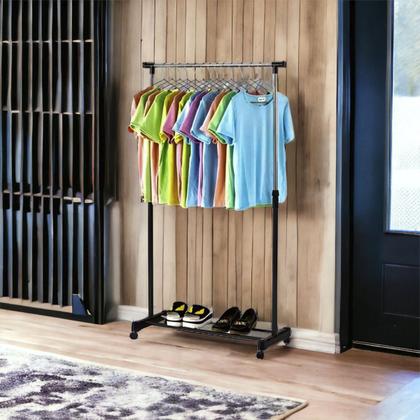 Arara Cabideiro Com Rodinhas Sapateira Multiuso Roupas Multiuso - Clink Imagem de Arara Cabideiro Com Rodinhas Sapateira Multiuso Roupas Multiuso