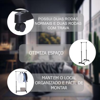 Arara Cabideiro Com Rodinhas Sapateira Multiuso Roupas Multiuso - Clink Imagem de Arara Cabideiro Com Rodinhas Sapateira Multiuso Roupas Multiuso
