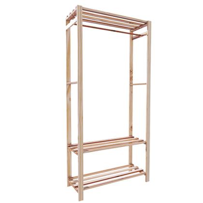 Imagem de Arara Closet Aberto Modelo Industrial Duplo Cabideiros Promo