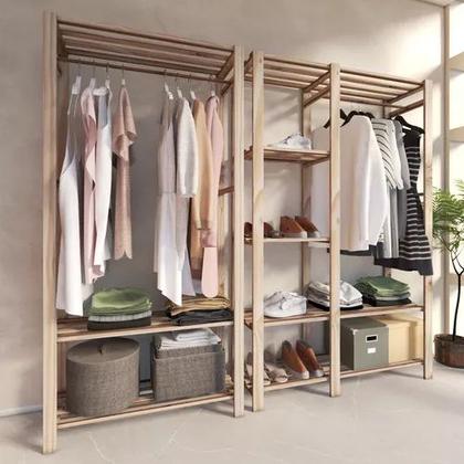 Imagem de Arara Closet Aberto Modelo Industrial Duplo Expositores
