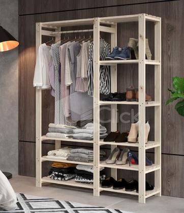 Imagem de arara com prateleira   espositor de organizaçao  contemporâneo